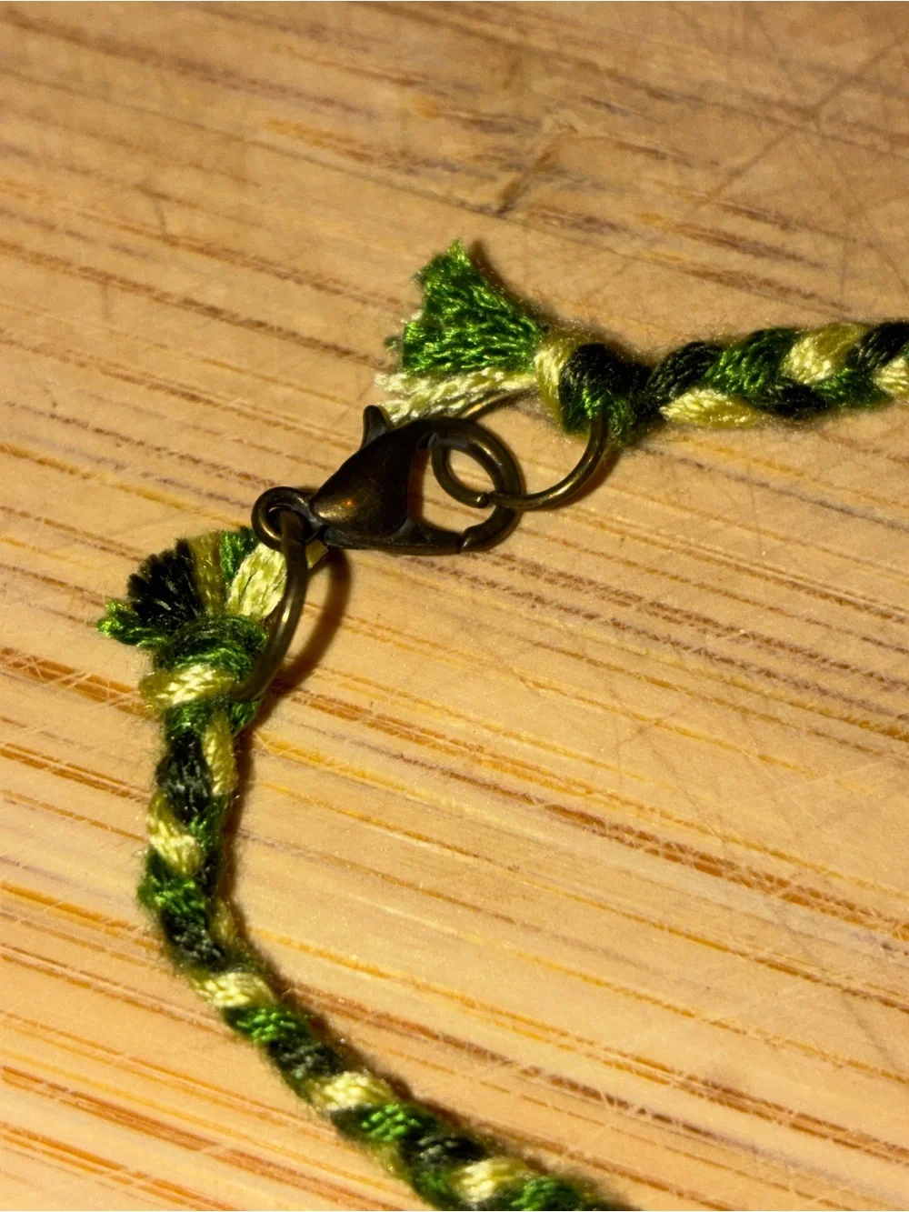 Handmade Green Braided Friendship Bracelet with Lobster Clasp